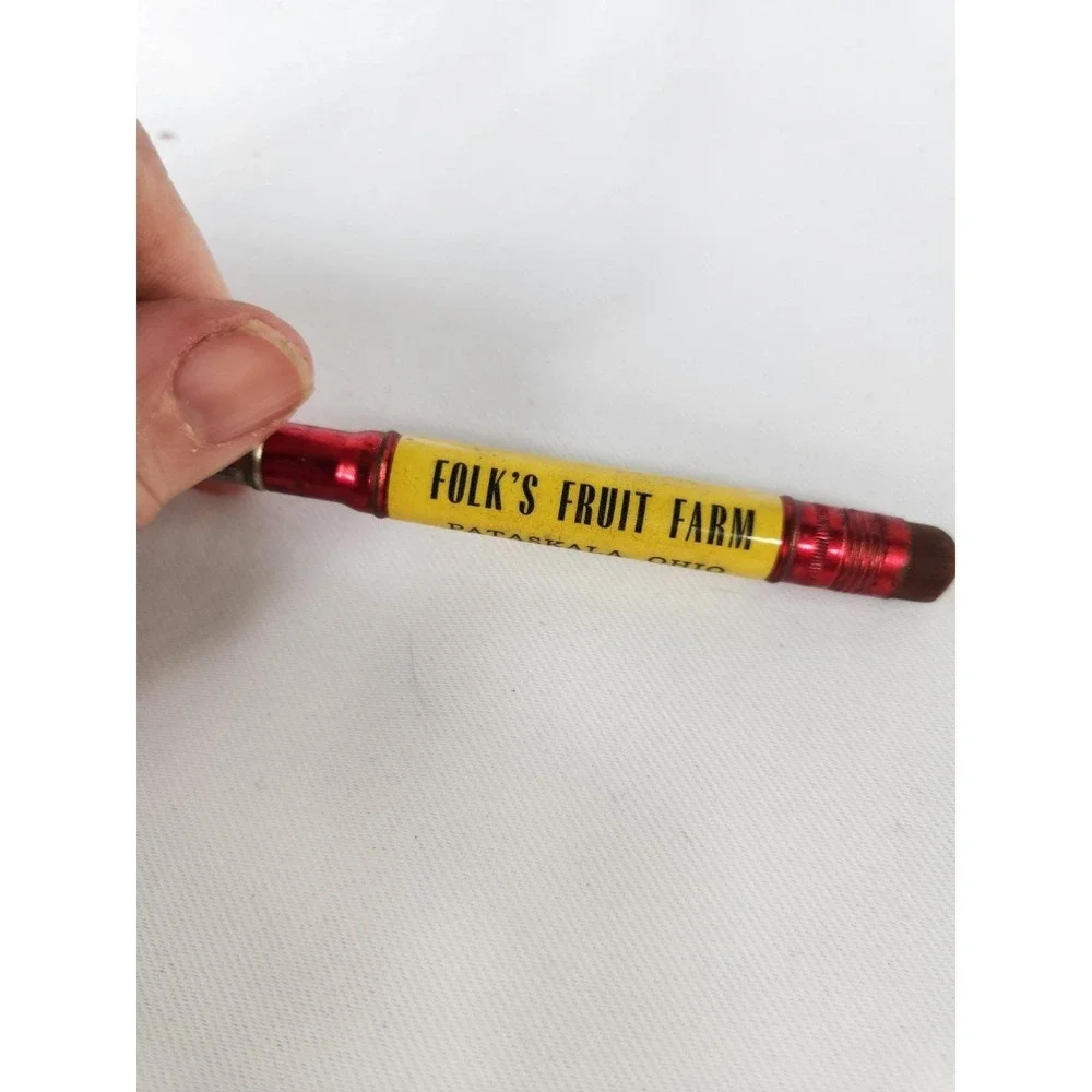 Vintage Folk's Fruit Farm Advertising‎ Bullet Pencil Farming Pataskala Ohio
